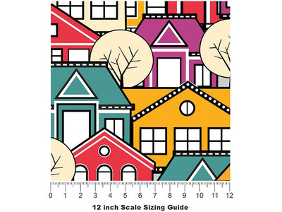 Neighborhood Association Cityscape Vinyl Film Pattern Size 12 inch Scale~Rwraps Neighborhood Association Cityscape Sizing Chart~3