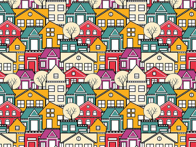 Neighborhood Association Cityscape Vinyl Wrap Pattern~Rwraps Series 914 Digitally Printed Vinyl Wrap~0