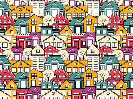 Neighborhood Association Cityscape Vinyl Wrap Pattern~Rwraps Series 914 Digitally Printed Vinyl Wrap~0