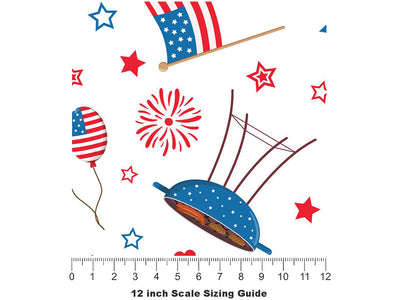 Neighborhood Cookout Americana Vinyl Film Pattern Size 12 inch Scale~Rwraps Neighborhood Cookout Americana Sizing Chart~3