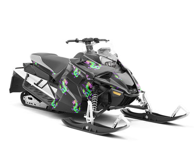 Neon Aggression Fantasy Custom Wrapped Snowmobile