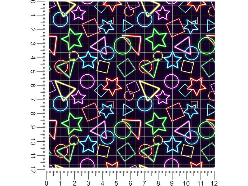 neon bowling abstract geometric 1ft x 1ft Craft Sheets