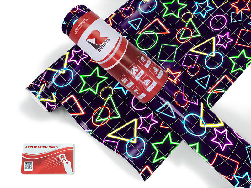 neon bowling abstract geometric Craft Vinyl Roll