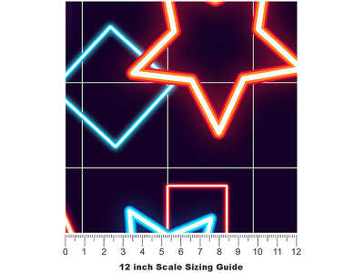 Neon Bowling Abstract Vinyl Film Pattern Size 12 inch Scale~Rwraps Neon Bowling Abstract Sizing Chart~2