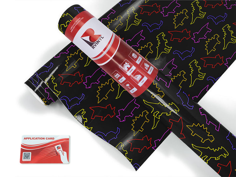 neon champions dinosaur Craft Vinyl Roll