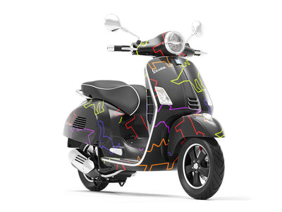 Neon Champions Dinosaur Vespa Scooter Wrap Film