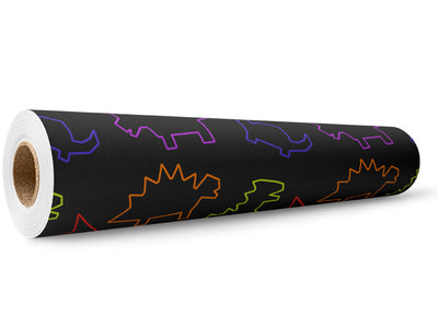 Neon Champions Dinosaur Wrap Film Wholesale Roll~Rwraps Series 914 Digitally Printed Vinyl Roll~5