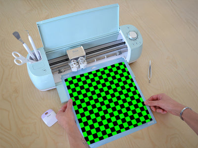 neon checkered Cricut Compatible Vinyl