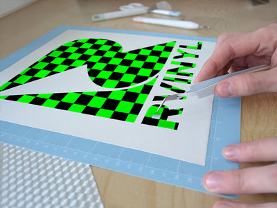 neon checkered Easy Weed Craft Vinyl