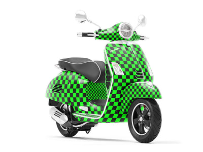 Neon Checkered Vespa Scooter Wrap Film