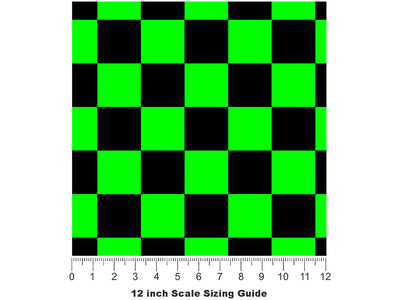 Neon Name3 Checkered Vinyl Film Pattern Size 12 inch Scale~Rwraps Neon Name3 Checkered Sizing Chart~3