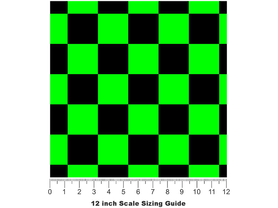 Neon Name3 Checkered Vinyl Film Pattern Size 12 inch Scale~Rwraps Neon Name3 Checkered Sizing Chart~3