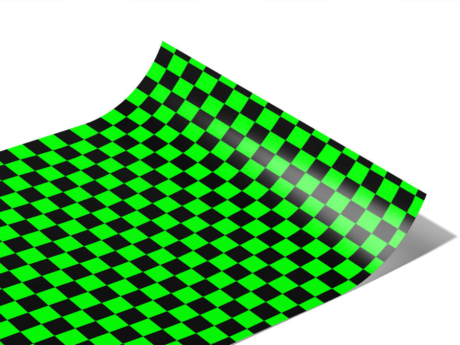 Neon Checkered Vinyl Wraps~Rwraps Series 914 Digitally Printed Vinyl Wrap~1