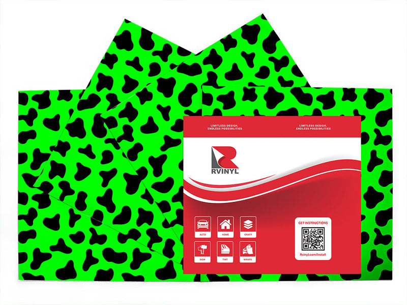neon cow animal print Craft Vinyl Sheet Pack
