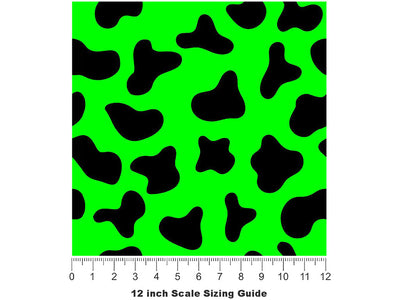 Neon Cow Vinyl Film Pattern Size 12 inch Scale~Rwraps Neon Cow Sizing Chart~3