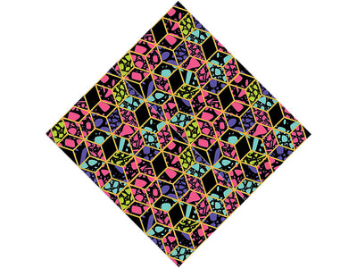 Neon Cube Tile Vinyl Wrap Pattern