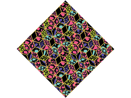 Neon Cube Tile Vinyl Wrap Pattern