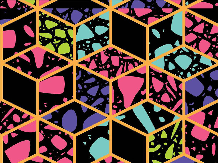 Neon Cube Tile Vinyl Wrap Pattern~Rwraps Series 914 Digitally Printed Vinyl Wrap~0
