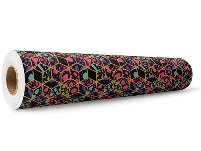 Neon Cube Tile Wrap Film Wholesale Roll~Rwraps Series 914 Digitally Printed Vinyl Roll~5