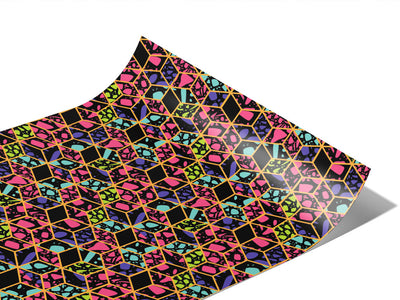 Neon Cube Tile Vinyl Wraps~Rwraps Series 914 Digitally Printed Vinyl Wrap~1