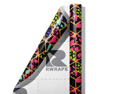 Neon Cube Tile Wrap Film Sheets~Rwraps Series 914 Neon Cube Tile Scrolled Sheet~4