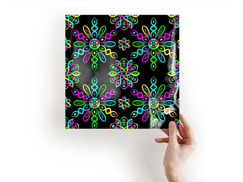 neon dna mandala Craft Sheets