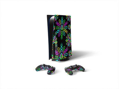 neon dna mandala Sony PS5 DIY Skin