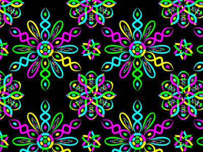 Neon DNA Mandala Vinyl Wrap Pattern~Rwraps Series 914 Digitally Printed Vinyl Wrap~0
