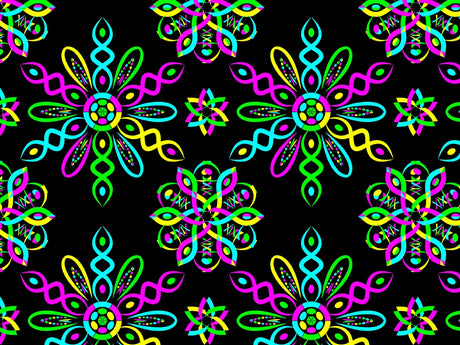 Neon DNA Mandala Vinyl Wrap Pattern~Rwraps Series 914 Digitally Printed Vinyl Wrap~0