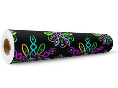 Neon DNA Mandala Wrap Film Wholesale Roll~Rwraps Series 914 Digitally Printed Vinyl Roll~5