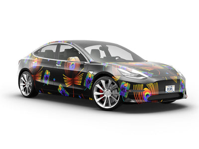 Neon Eyes Birds Vehicle Vinyl Wrap