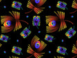 Neon Eyes Birds Vinyl Wrap Pattern~Rwraps Series 914 Digitally Printed Vinyl Wrap~0