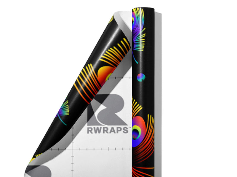 Neon Eyes Birds Wrap Film Sheets~Rwraps Series 914 Neon Eyes Birds Scrolled Sheet~3