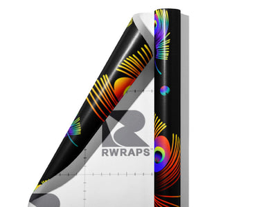 Neon Eyes Birds Wrap Film Sheets~Rwraps Series 914 Neon Eyes Birds Scrolled Sheet~3