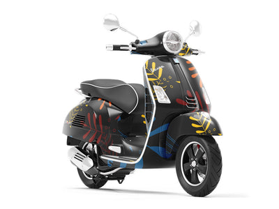 Neon Fronds Floral Vespa Scooter Wrap Film
