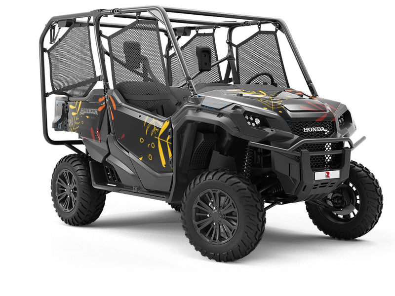 Neon Fronds Floral Utility Vehicle Vinyl Wrap
