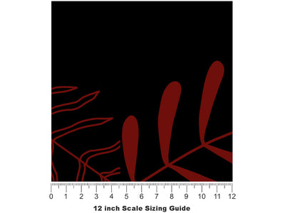Neon Fronds Floral Vinyl Film Pattern Size 12 inch Scale~Rwraps Neon Fronds Floral Sizing Chart~2