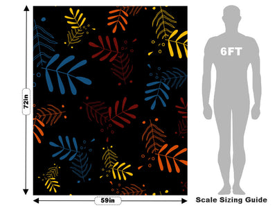 Neon Fronds Floral Vehicle Wrap Scale~Rwraps Series 914 Neon Fronds Floral Measurements~1