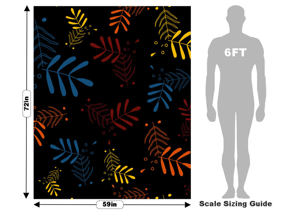 Neon Fronds Floral Vehicle Wrap Scale~Rwraps Series 914 Neon Fronds Floral Measurements~1