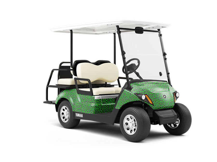 Neon Giraffe Wrapped Golf Cart