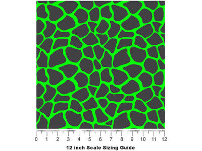 Neon Giraffe Vinyl Film Pattern Size 12 inch Scale~Rwraps Neon Giraffe Sizing Chart~3