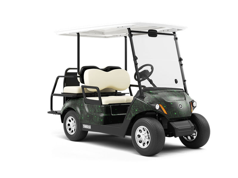 Neon Green Technology Wrapped Golf Cart
