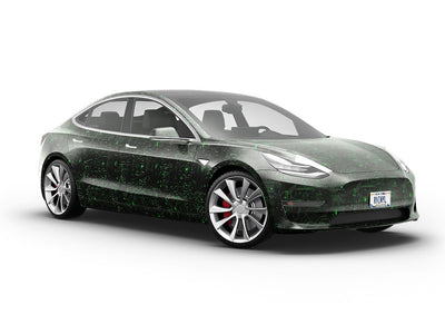 Neon Green Technology Vehicle Vinyl Wrap