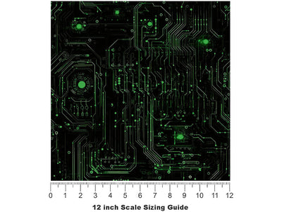 Neon Green Technology Vinyl Film Pattern Size 12 inch Scale~Rwraps Neon Green Technology Sizing Chart~3