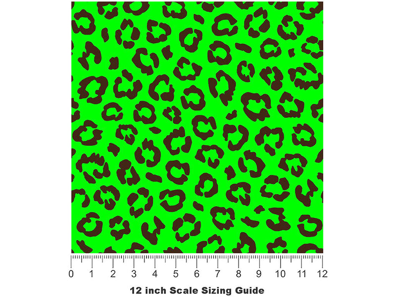 Neon Leopard Vinyl Film Pattern Size 12 inch Scale~Rwraps Neon Leopard Sizing Chart~3