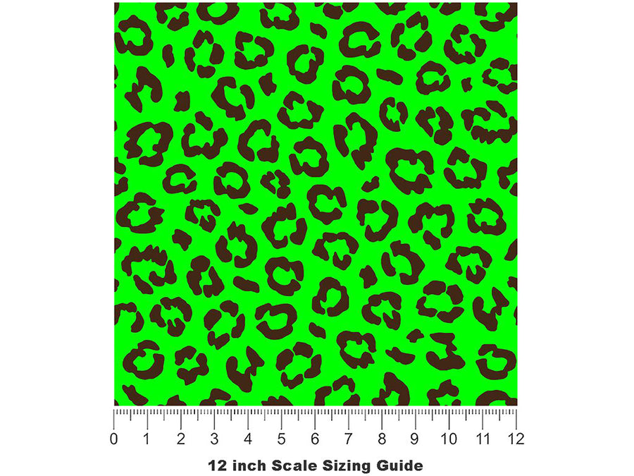 Neon Leopard Vinyl Film Pattern Size 12 inch Scale~Rwraps Neon Leopard Sizing Chart~3