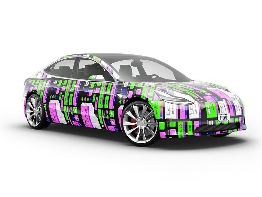 Neon Nostalgia Technology Vehicle Vinyl Wrap