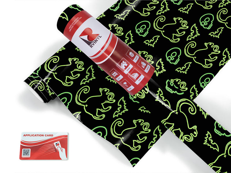 neon omens halloween Craft Vinyl Roll