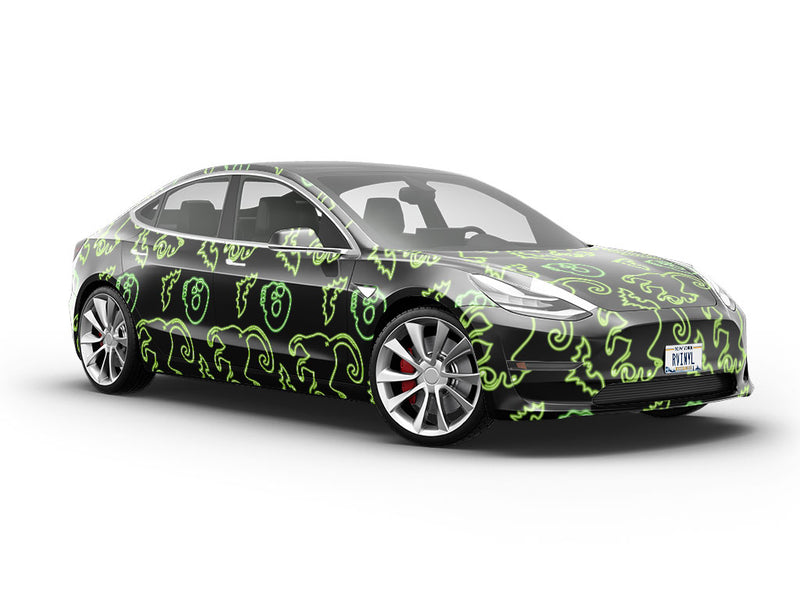 Neon Omens Halloween Vehicle Vinyl Wrap