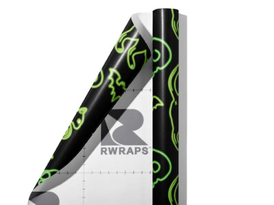 Neon Omens Halloween Wrap Film Sheets~Rwraps Series 914 Neon Omens Halloween Scrolled Sheet~3